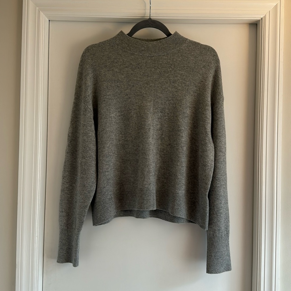100% cashmere gray mockneck Everlane sweater